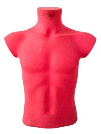 Vintage French Pink Male Torso Mannequin plastic lifesize dummy wallhanging floor standing shirt display circa 1980-90’s
