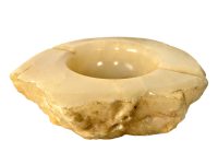 Vintage Italian Alabaster Marble Stone Square Ashtray Dish Pot Smoking Tobacciana circa 1960-70's