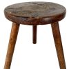 Stool Vintage French Traditional Worn Weathered Milking Chair Stand Rest Plinth Seating Plant Tabouret Damaged Repaired c1960-70's / EVE