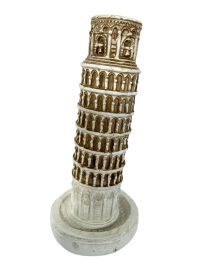 Vintage Italian Leaning Tower Of Pisa Souvenir Ornament Plaster Statue Figurine Ornament Gift Display circa 1980's