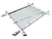 Vintage French Bamboo Look White Painted Wood Wooden Framed Mirror Dressing Table Bathroom Conservatory Bedroom Boudoir c1950-60's / EVE