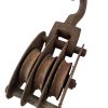 Antique French Farm Industrial Factory Lifting Rope Pulley Pully Triple Wheel circa 1930-40's / EVE