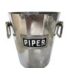 Vintage Champagne Piper French Metal Wine Ice Bucket Cooler Display Stand Pot c1980-90's