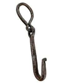 Vintage French Large Iron Butcher Meat Kitchen Hanging Hook grapple anchor rustic rural rusty display agricultural industrial c1950’s