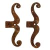 Antique French Small Metal Iron Cupboard Door Pin Hinge Swivel Seat Hanger Pair circa 1910's