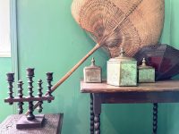 Antique Indian Metal Tin Brass Caddie Bin Lidded Storage Pot Container Decor Traditional Set Collection circa 1910's / EVE