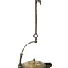 Antique French Brass Oil Lamp Burner Light Hanging Hook Decor Display Prop Lighting Hallway Cloakroom Kitchen c1910's