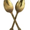 Antique French Brass Spoon Spoons Eating Dinner Porridge old cutlery flatware silverware circa 1910's