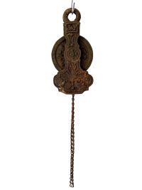 Antique French Lamp Light Extendable Ceiling Chain Spring Hanging Pulley circa 1900's