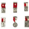 Vintage Swiss Sports Trophy Medals Collection Of Six Pin Badge Medal Pins Badges Assorted Mixed c1955-1962