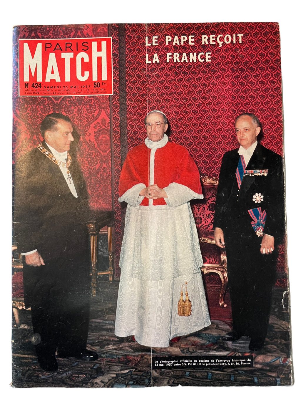 Vintage French Paris Match Le Magazine Journal Number 424 – 25/5/1957 Memorabilia Collector 1957 / EVE