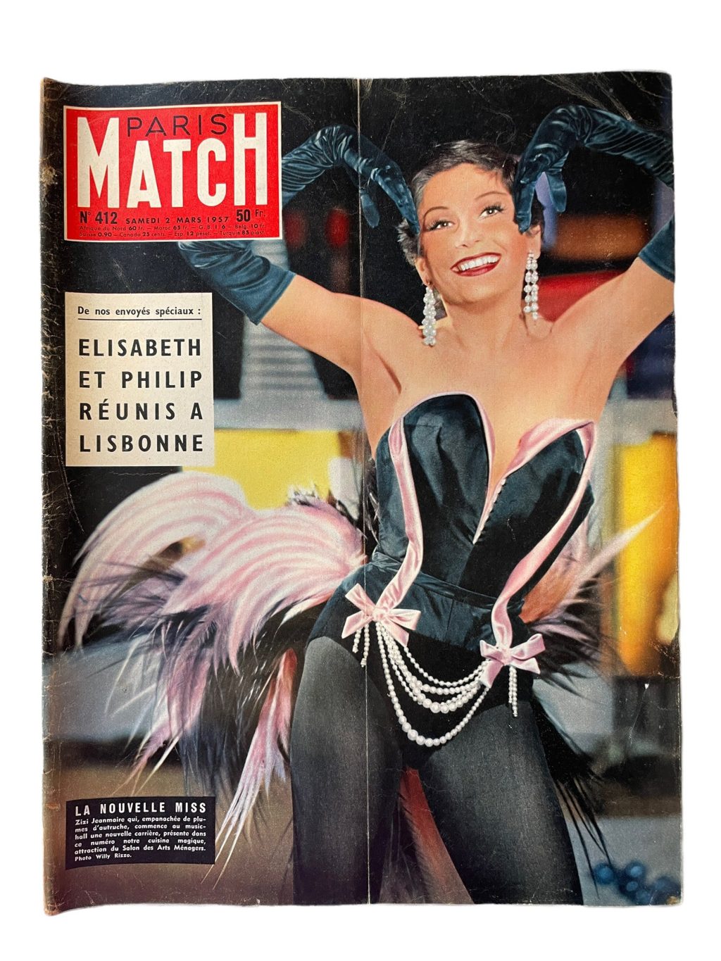 Vintage French Paris Match Le Magazine Journal Number 412 - 2/3/1957 Memorabilia Collector 1957 / EVE