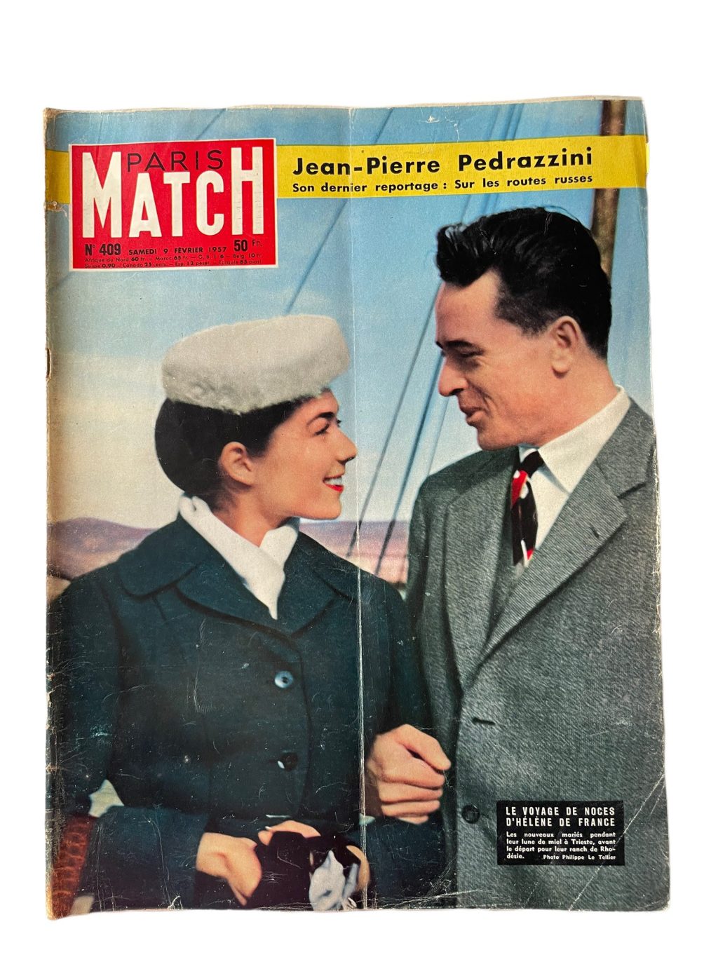 Vintage French Paris Match Le Magazine Journal Number 409 – 9/2/1957 Memorabilia Collector 1957 / EVE