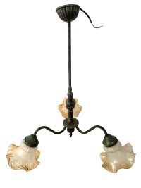 Vintage French Ornate Regency Style Hanging Pendant Light For Refurbishment Lampshade Lamp Metal Period Lighting Prop c1950-60’s 5