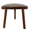 Vintage French Wooden Wood Milking Stool Chair Seat Kitchen Table Farm D Shaped Seat Plant Rest Stand Plinth Tabouret c1950-60's / EVE
