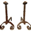 Vintage French Pair Of Firedogs Andirons Chenets Fireplace Cast Iron Fireplace Decor Fireplace Accessories Ornament Chateau c1950-60's / EVE