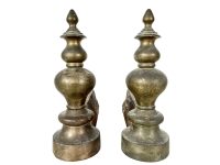 Vintage French Pair Of Firedogs Andirons Chenets Fireplace Cast Iron Brass Fireplace Decor Accessories Ornament Chateau c1960-70's / EVE