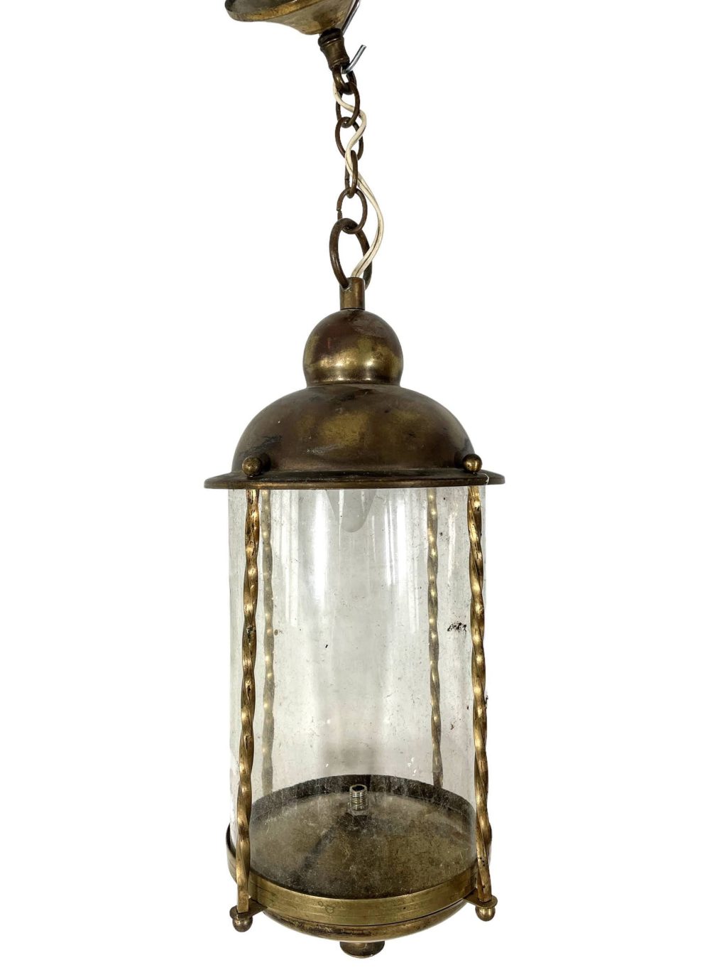 Vintage French Ornate Regency Style Hanging Pendant Light For Refurbishment Lampshade Lamp Metal Period Lighting Prop c1970-80’s / EVE