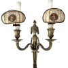 Antique French Brass Double Light Wall Hanging Converted Candle To Electric Lantern Lamp Ornament Decor Design c1850-1960's / EVE