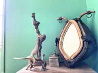 Vintage French Horse Collar Mirror Farmer Agriculture Horse Tack Hallway Entryway Stable Farmhouse Decor circa 1950's / EVE