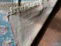 Alternative view of Vintage Turkish Wool Rug Carpet Salmon Bordeaux Grey Black Floor Cover Rugs Carpets circa 1970's