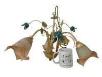 Alternative view of Vintage French Tole Style Hanging Pendant Light For Refurbishment Repair Lampshade Lamp Metal Period Lighting Prop c1970-80's