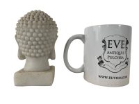 Alternative view of Vintage Asian Stone Buddha Bust Head Meditating Yogi Yoga Praying Resin Altar Piece Enlightened Meditation Peace Loving 1980-90's