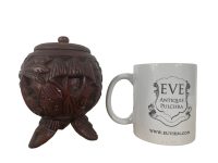 Alternative view of Vintage Tahitian Oceania Polynesian Decorative Hand Carved Wooden Storage Pot With Lid Ornament Decor Carving Sculpture Art c1970-80's