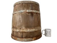 Alternative view of Antique French Large Wide Wooden Butter Barrel Churn Heavy Farmer Jug Vase Hallway Walking Stick Umbrella Stand circa 1910-20's