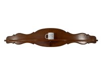 Alternative view of Vintage French Large Long Wooden Wall Hanging Shelf Brown Wood Rack Wall Mounted Display circa 1960-70's / EVE
