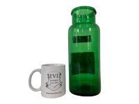 Alternative view of Antique French Apothecary Green Glass Bottle Jar Pot Pharmacy Medical Chemist Laboratory Bottle Decanter Storage c1910-20's / EVE