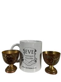Alternative view of Vintage Arabian Brass Cups Beakers Small Pots Pill Pot Trinket Dish Tea Coffee circa 1970-80's / EVE