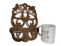 Alternative view of Vintage French Wooden Wood Wall Mounted Ornate Gustavian Style Shelf Support Hanging Display Decor c1950's