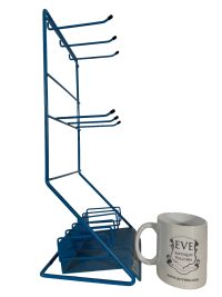 Alternative view of Vintage French Konica Camera Film Blue Metal Display Hanger Stand Shop Commercial Display Counter Desk c1980-90's