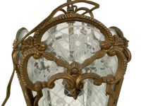 Alternative view of Vintage French Ornate Regency Style Hanging Pendant Light For Refurbishment Repair Lampshade Lamp Brass Period Lighting Prop c1960's