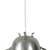 Vintage French Repurposed Colander Sieve Metal Hanging Light Lamp Pendant Decorative Aluminium Hanger circa 1990's