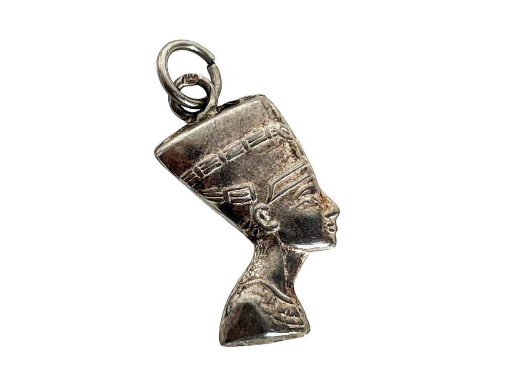 Vintage Egyptian Nefertiti Bust Charm Pendant Jewellery Necklace Hanger Charm 1980's