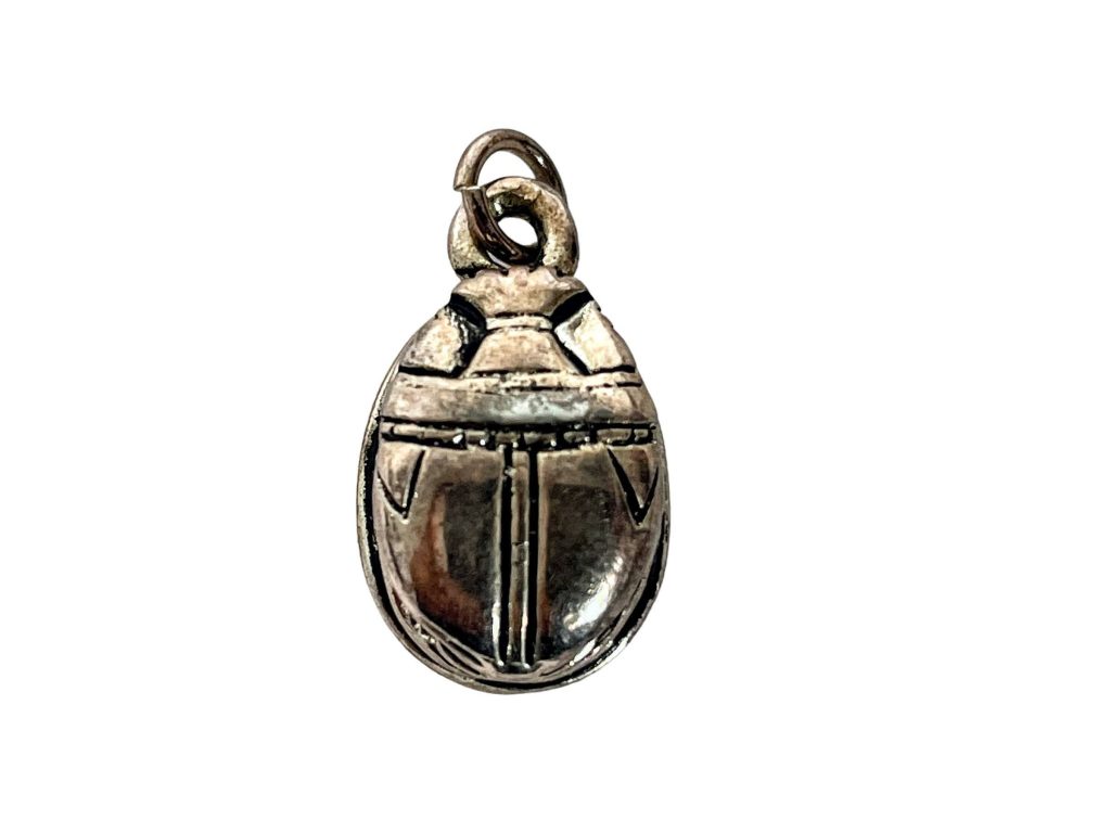 Vintage Egyptian Scarab Beetle Charm Pendant Jewellery Necklace Hanger Charm 1980’s