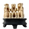 Vintage French Sitting Monkey Say Nothing See Nothing Hear Nothing Resin Decor Statue Figurine c1950-60's