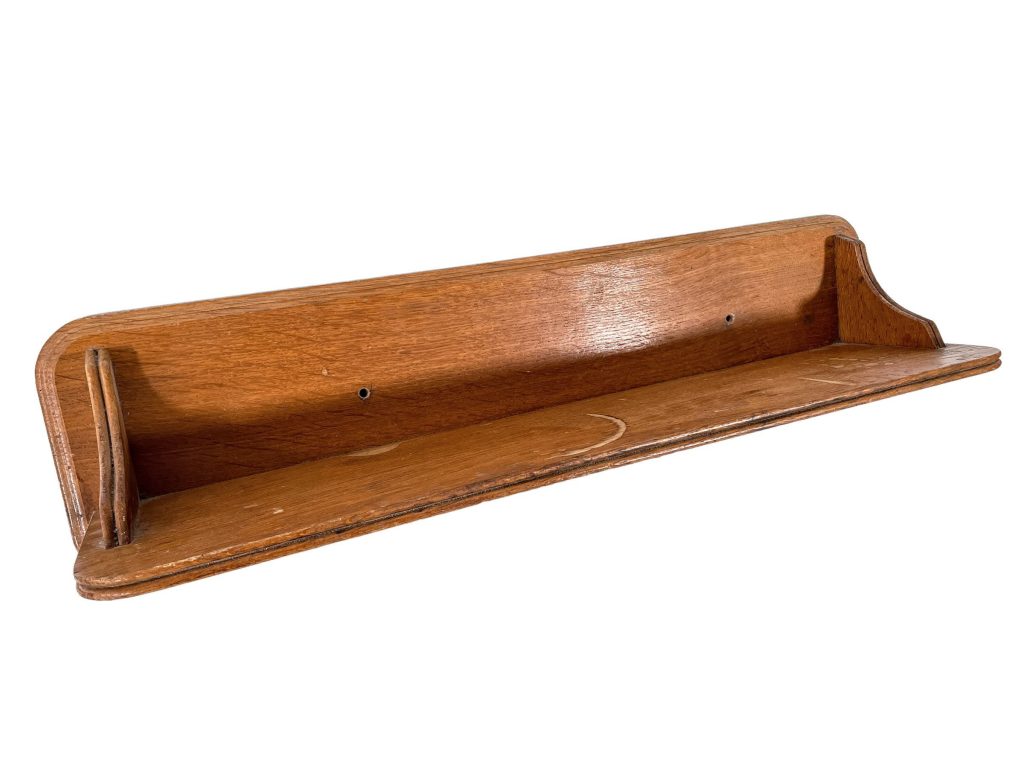 Vintage French Wooden Wall Hanging Shelf Brown Wood Rack Wall Mounted Display circa 1960-70’s / EVE