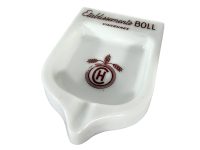Vintage French Retro Etablissements Boll Vincennes Milk Glass Cigarettes Ashtray Smoking circa 1970-80's / EVE