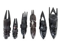 Vintage African Job Lot Collection Pieces Wooden Wood Mask Ornament Decorative Decor DIsplay Tribal Prop Wall Hanging c1980-90's / EVE