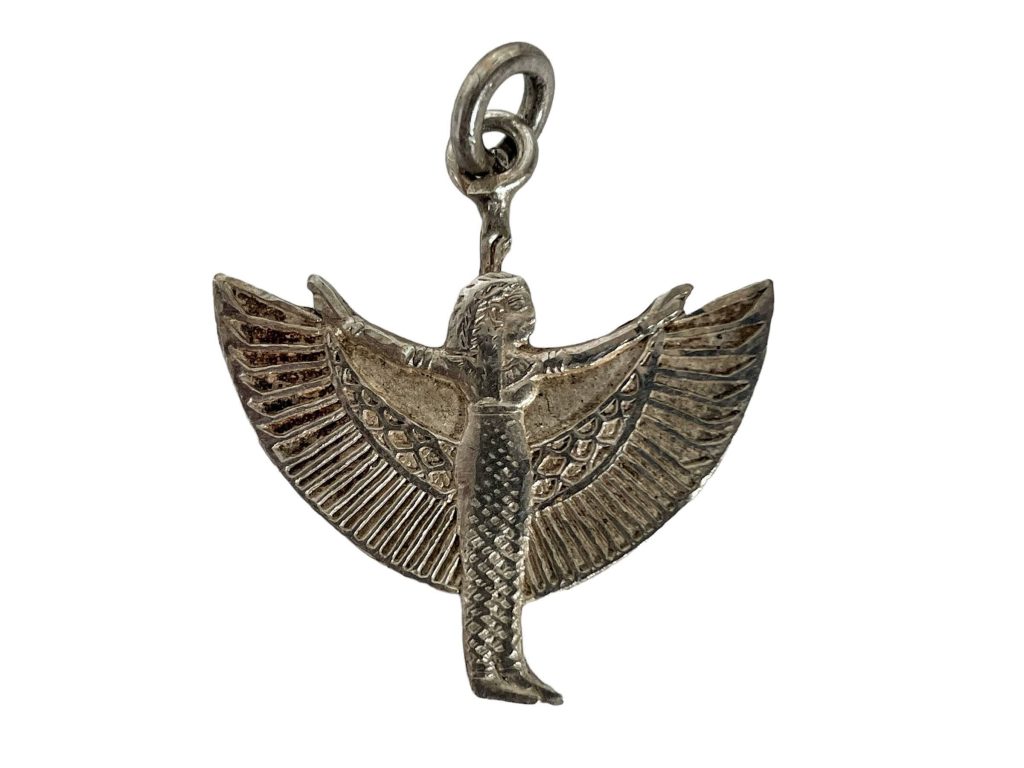 Vintage Egyptian Goddess Isis Wings Charm Pendant Jewellery Necklace Hanger Charm 1980’s