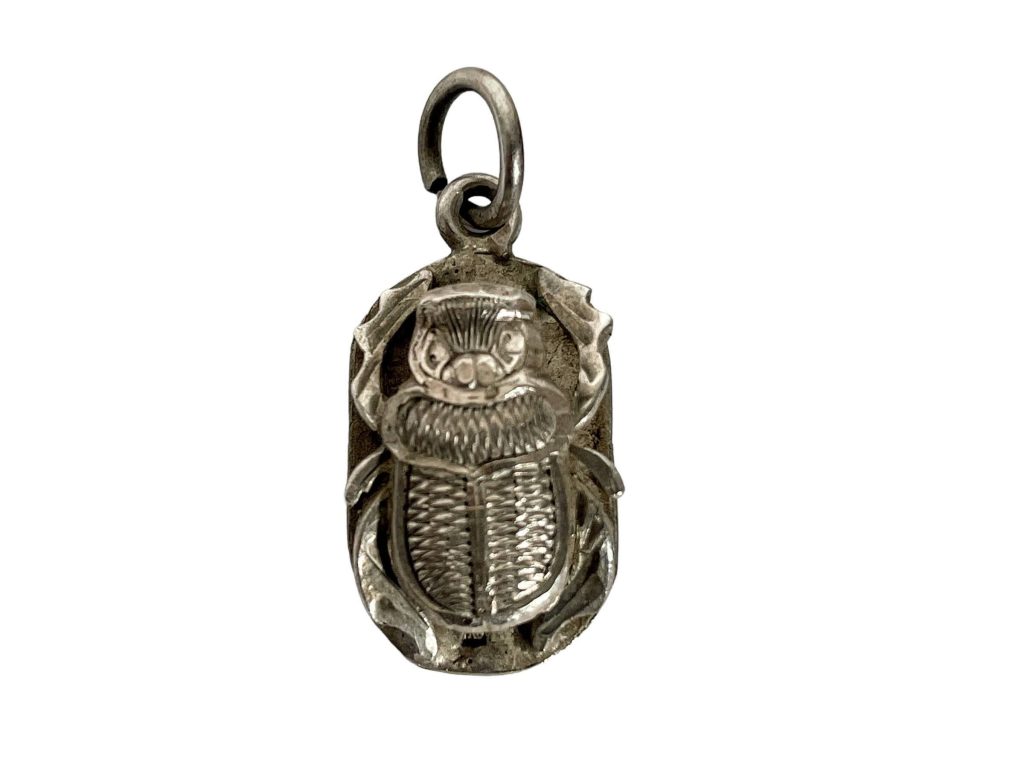 Vintage Egyptian Scarab Beetle Charm Pendant Jewellery Necklace Hanger Charm 1980’s