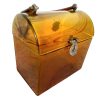Vintage English Small Handbag Case Orange Plastic See Through Bag Pouch Carry Costume c1960's