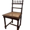 Vintage French Brown Wood Wooden Woven Cane Strung Chair Rest Seat Display Stand Tabouret circa 1960-70's
