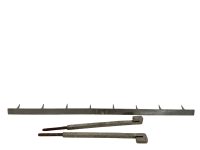 Vintage French Metal Stainless Steel Wall Hanging Kitchen Rack Hooks With Ceiling Hanger Display Tools Butcher Commercial c1980-90's