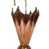 Vintage French Copper and Brass Metal Umbrella Walking Stick Stand Storage Pot Container Display Hallway Prop circa 1970-80's