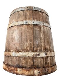 Antique French Large Wide Wooden Butter Barrel Churn Heavy Farmer Jug Vase Hallway Walking Stick Umbrella Stand circa 1910-20's