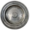Antique French Normandy Lions Shield Pewter Plate Dish Platter Serving Display Dish circa 1950-60's